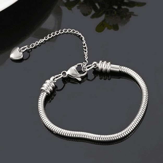 Sea Turtle European beaded bracelet, Silver
