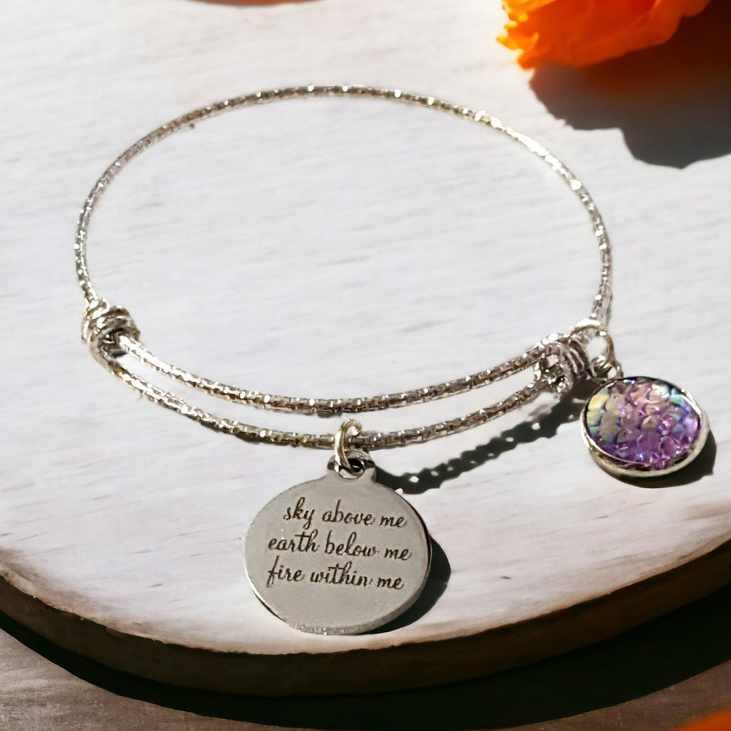 Sky Above Me, Earth Below Me, Fire Within Me Bangle bracelet