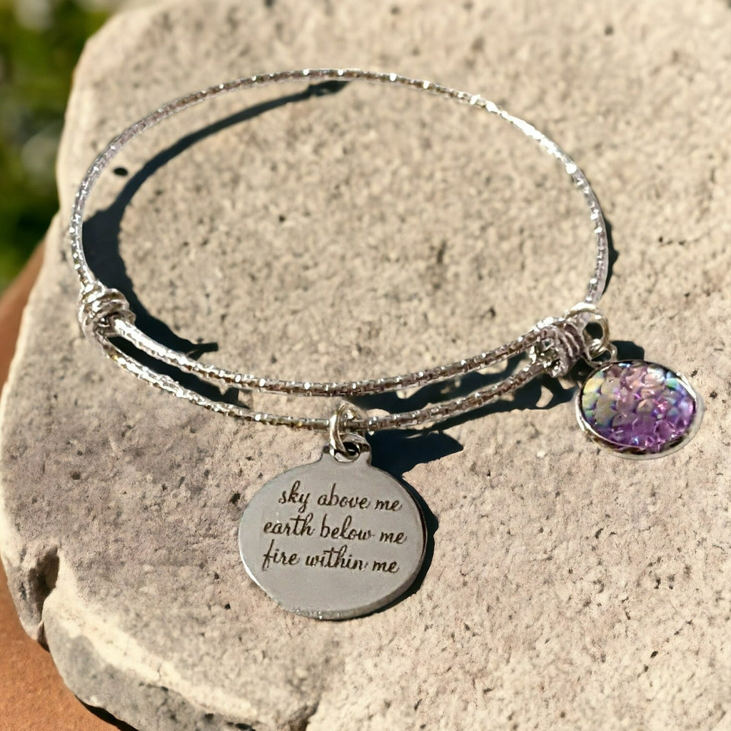Sky Above Me, Earth Below Me, Fire Within Me Bangle bracelet