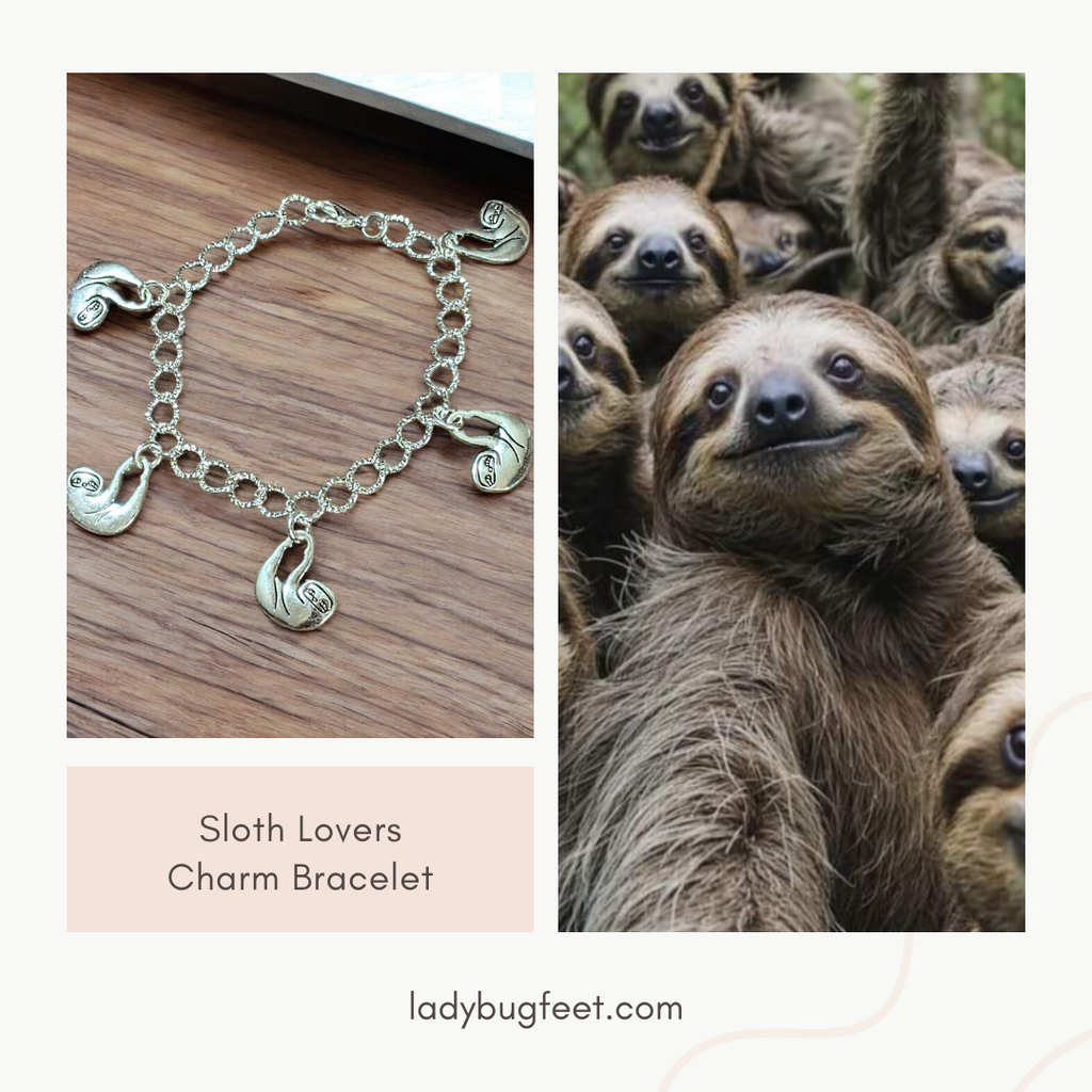 Silver Sloth Lover's Charm Bracelet