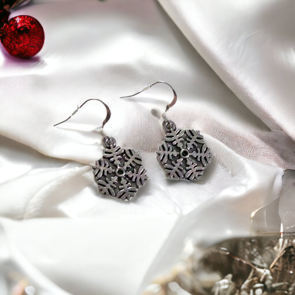Snowflake Pendant DANGLE earrings