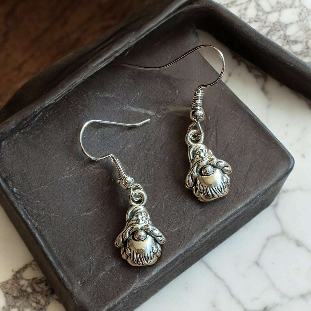 Sterling Silver Gnome hook earrings