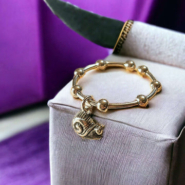 Sterling Silver Snail Adjustable Charm Ring