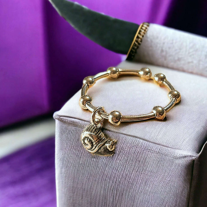 Sterling Silver Snail Adjustable Charm Ring