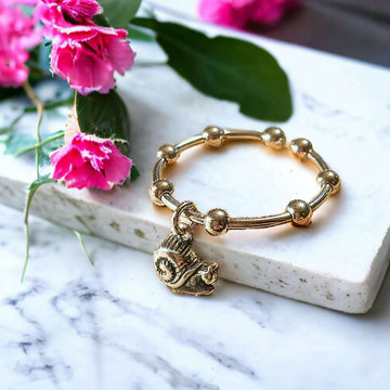 Sterling Silver Snail Adjustable Charm Ring
