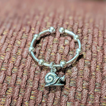 Sterling Silver Snail Adjustable Charm Ring