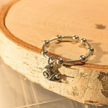 Sterling Silver Snail Adjustable Charm Ring