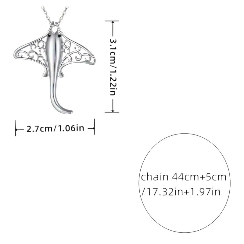 Stingray Pendant charm necklace, 18 inch