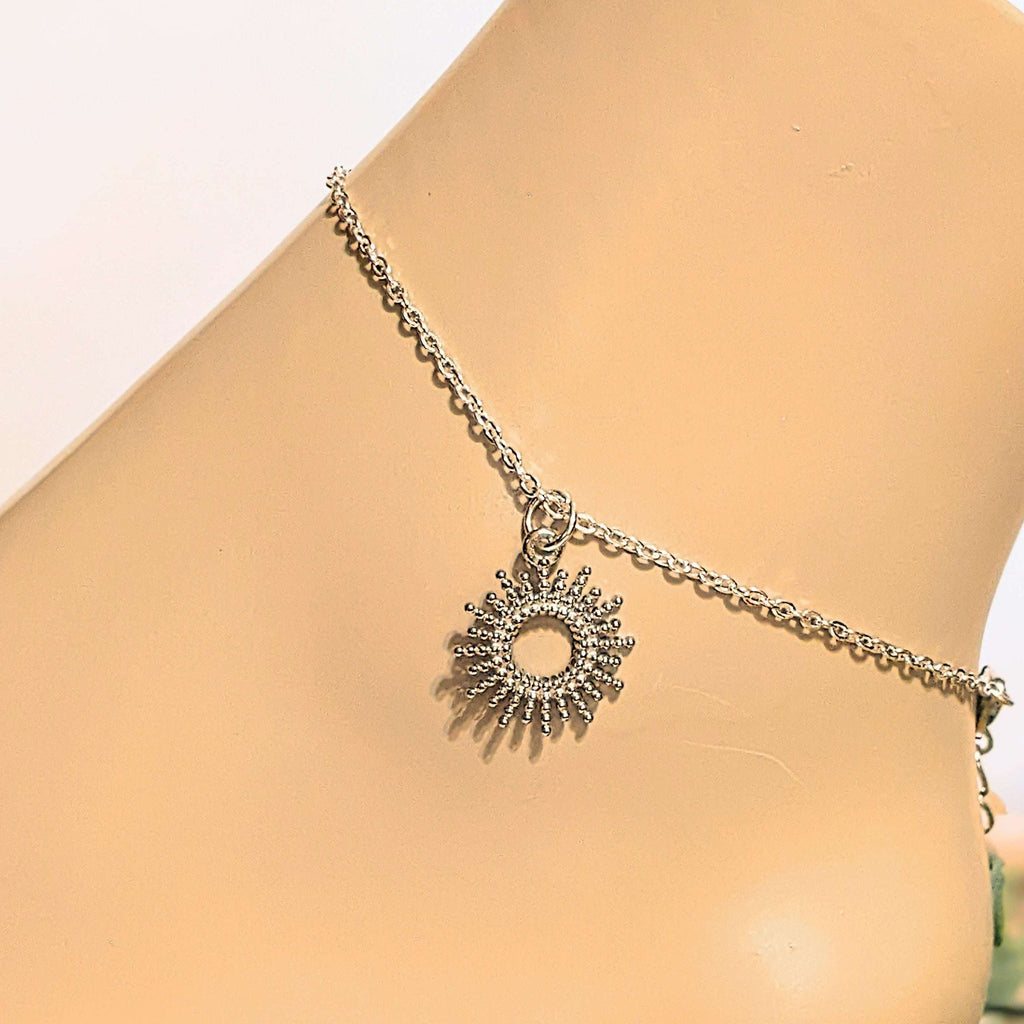 Summer Sunburst Anklet -Silver
