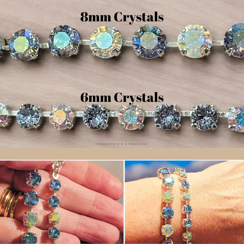 The Beach is my Happy Place-Ocean Wave Faceted Crystal Bracelet