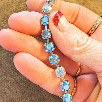 The Beach is my Happy Place-Ocean Wave Faceted Crystal Bracelet