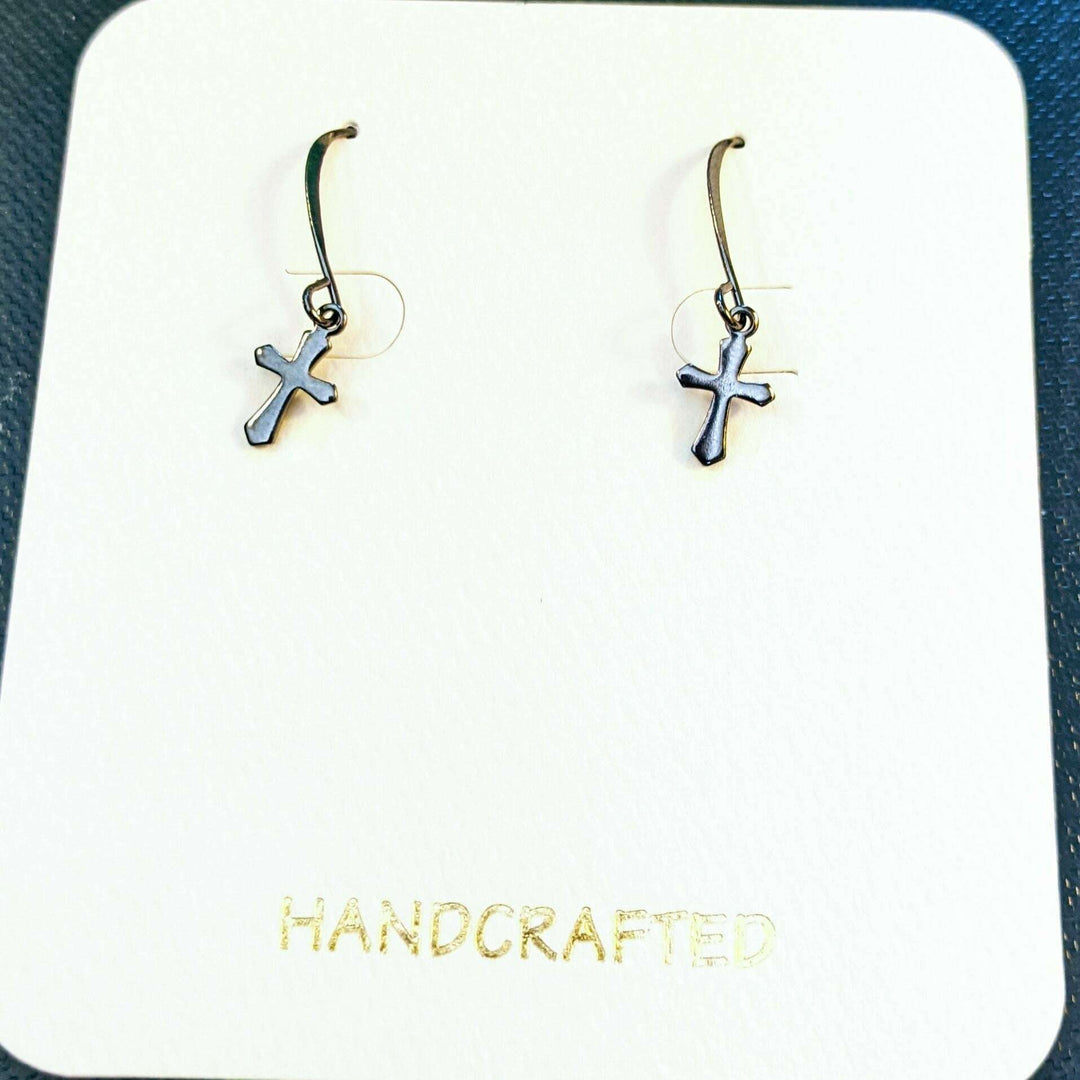 Tiny Cross Earrings - Unisex