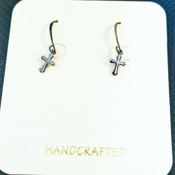 Tiny Cross Earrings - Unisex