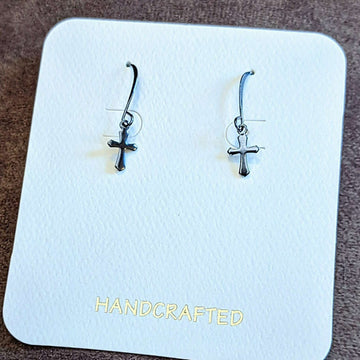 Tiny Cross Earrings - Unisex