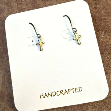 Tiny Cross Earrings - Unisex