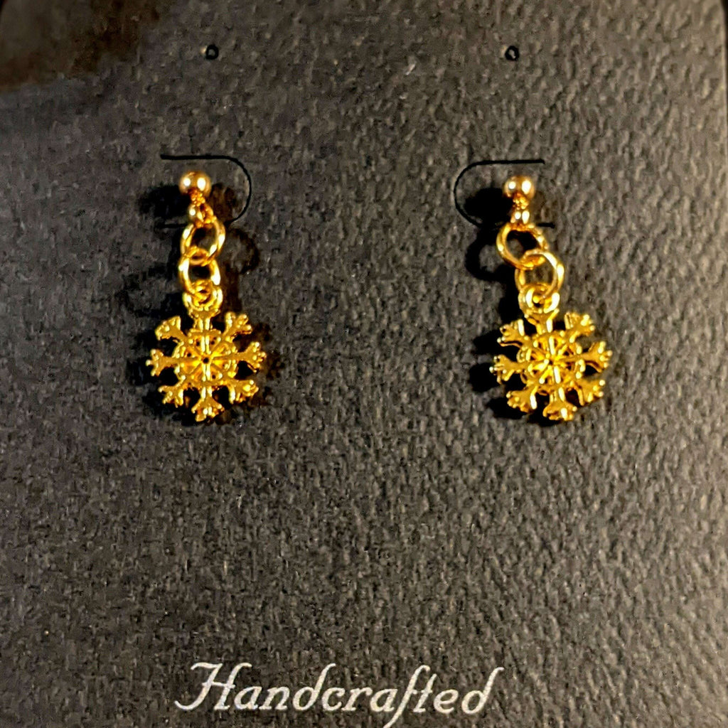 Tiny Gold Snowflake Post Earrings