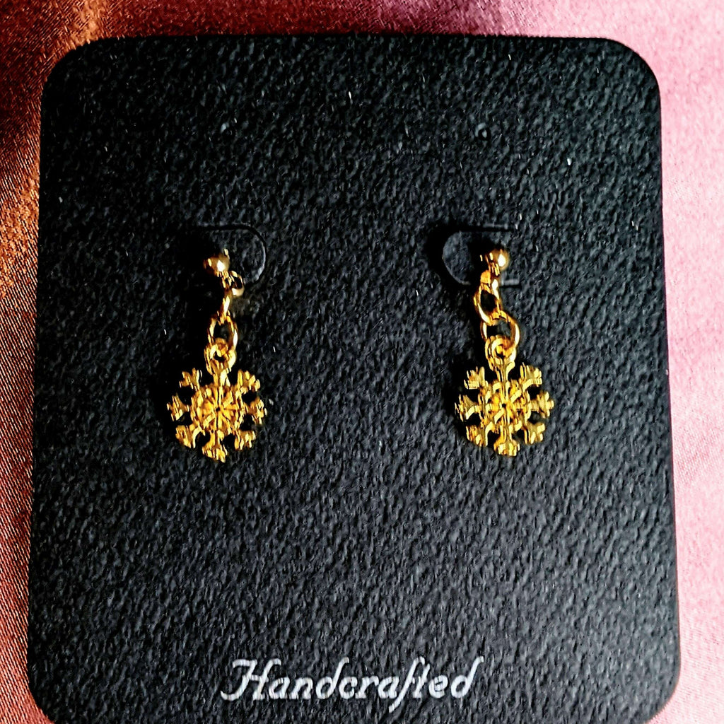 Tiny Gold Snowflake Post Earrings