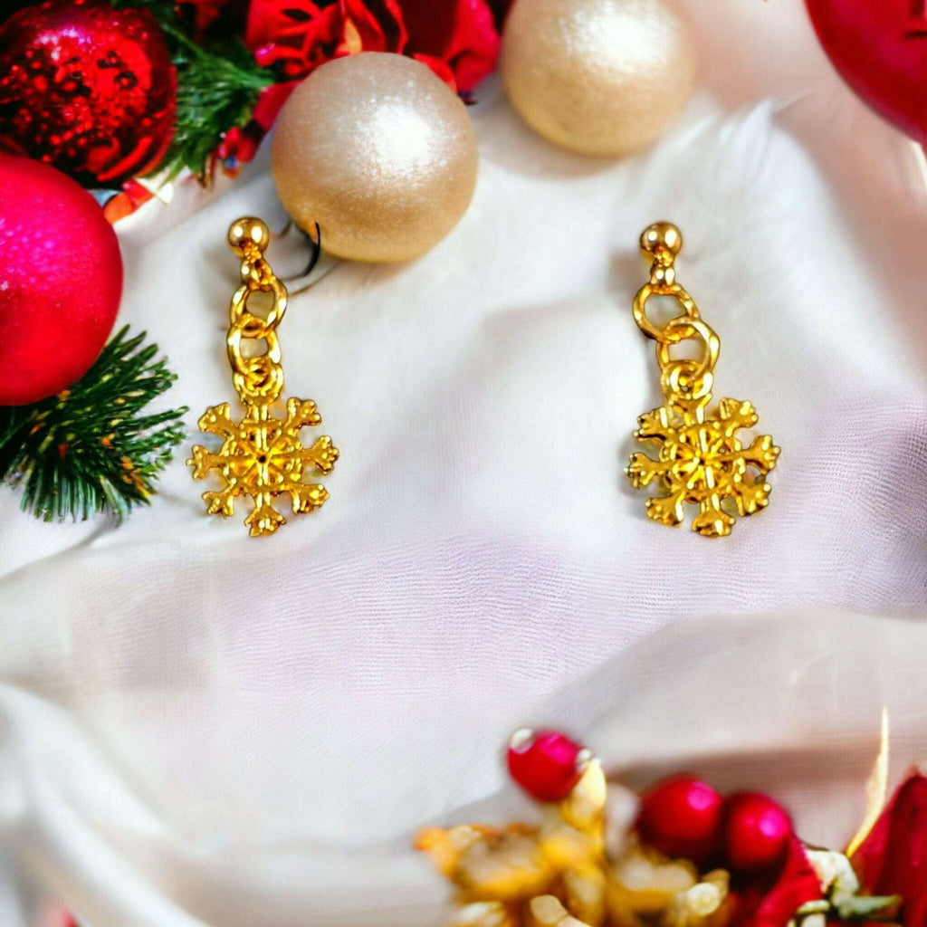 Tiny Gold Snowflake Post Earrings