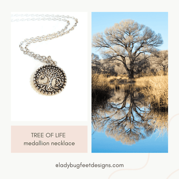 TREE OF LIFE medallion necklace, Silver - Approx 30 inch