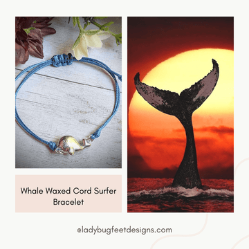 Whale Waxed Cord surfer Bracelet