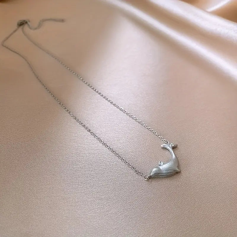 Whale Pendant charm necklace, 16 inch