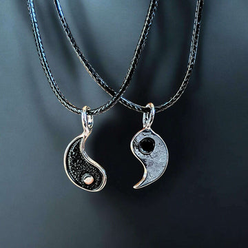 YIN and YANG Double Necklace Set, 18 inches