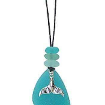 Whale Tail Sea Glass Necklace, 30 inch