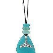 Whale Tail Sea Glass Necklace, 30 inch
