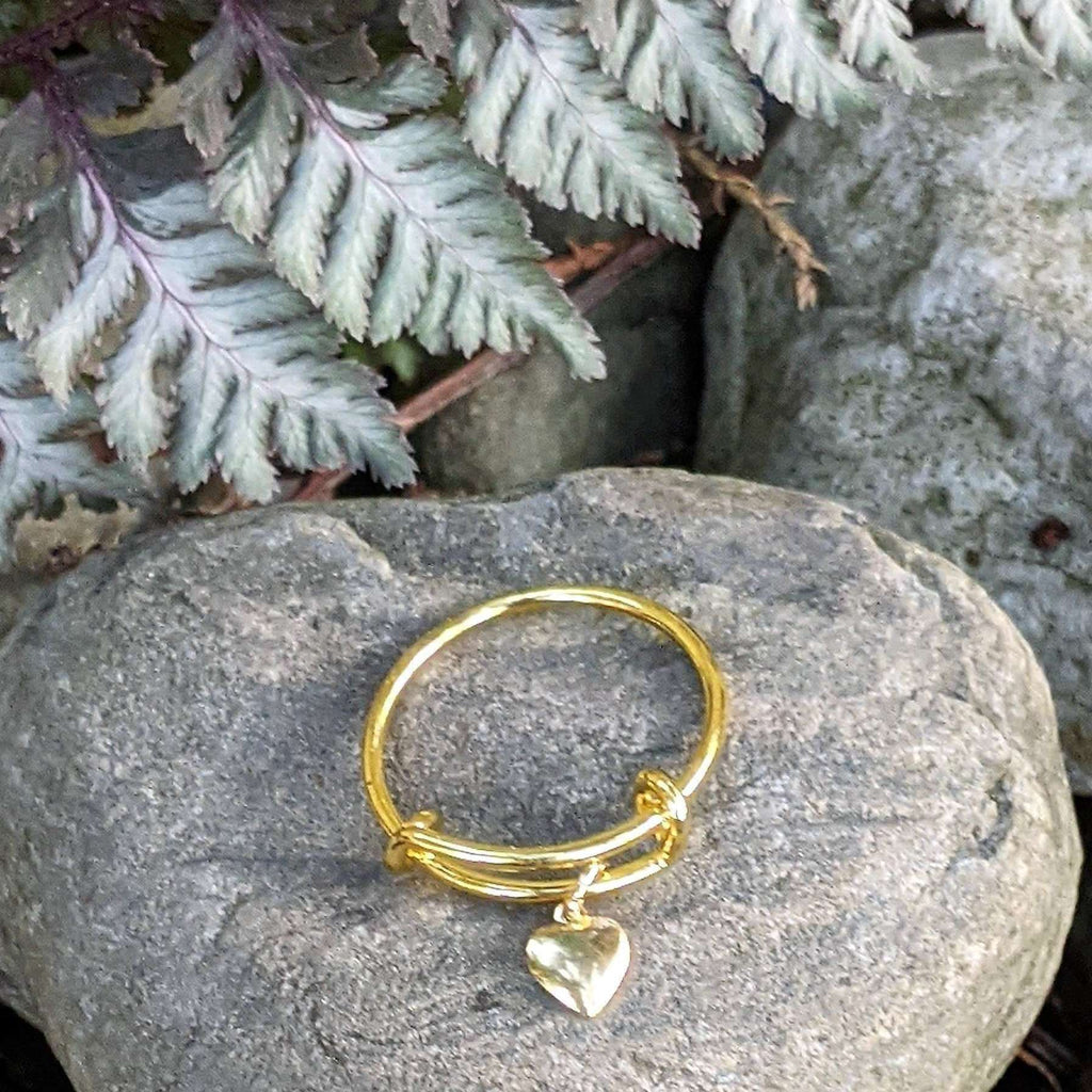 Gold Heart Expandable Charm Ring