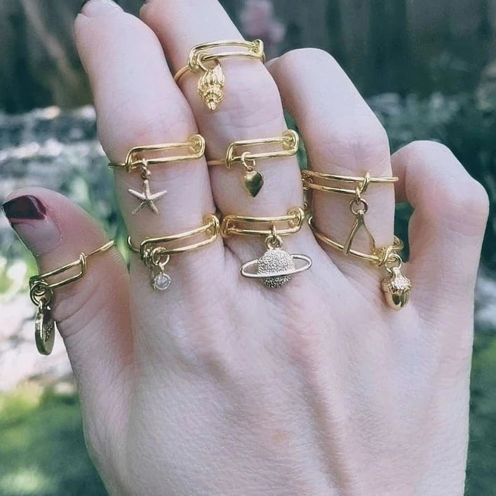 Gold online dangle rings
