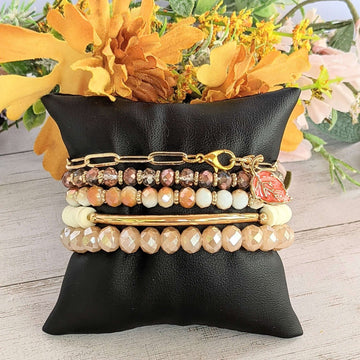 Autumn Leaf Gold Paperclip Chain Bracelet