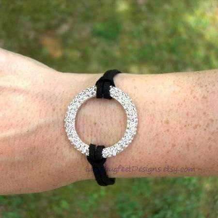 Rhinestone Infinity Circle Charm Bracelet