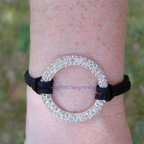 Rhinestone Infinity Circle Charm Bracelet