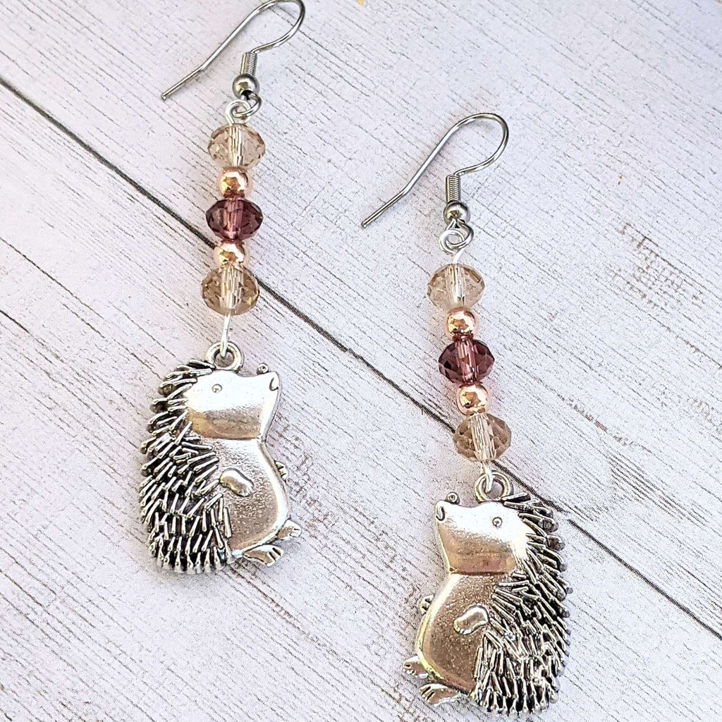 Hedgehog Crystal Hook Earrings