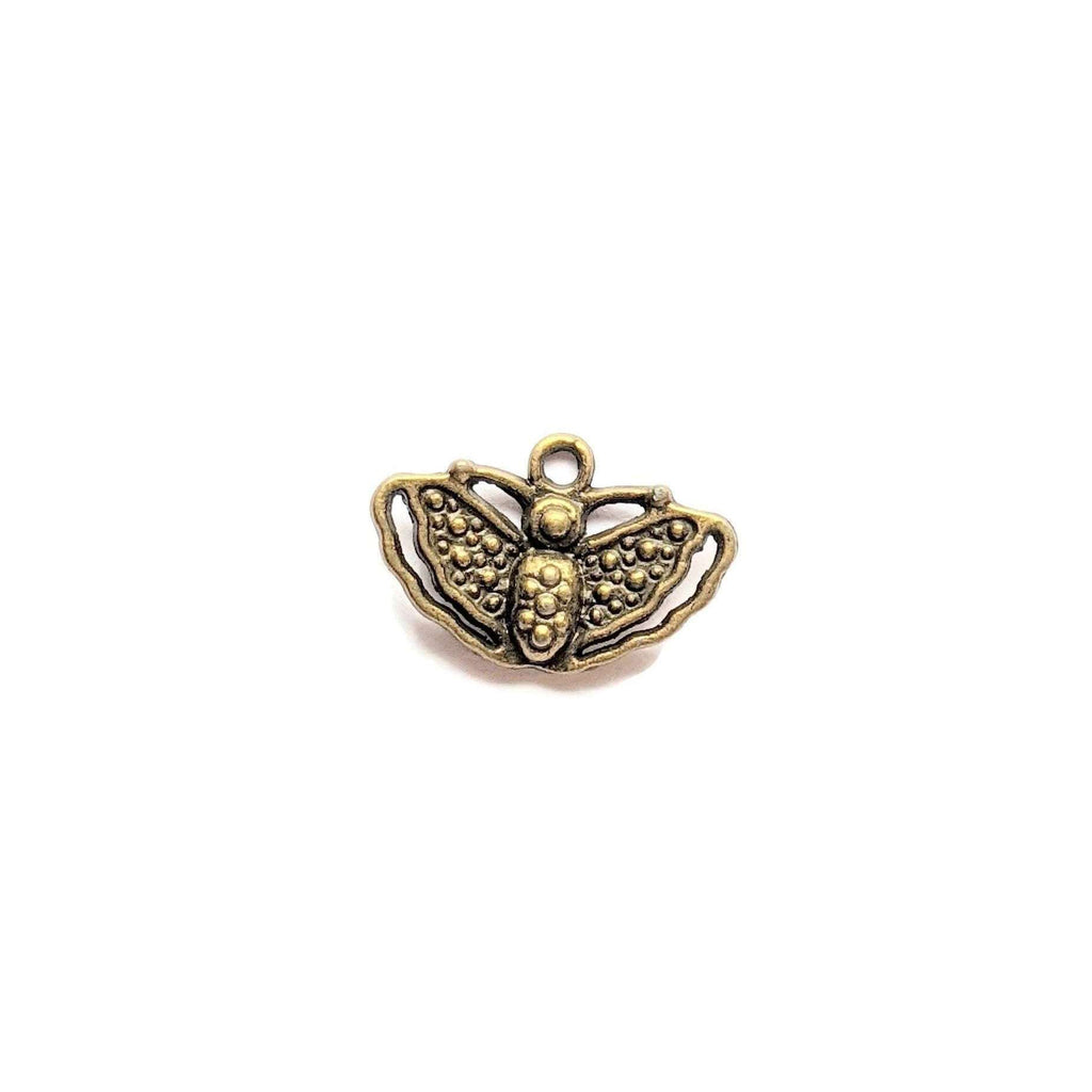 Antique Bronze Tiny Moth Charm