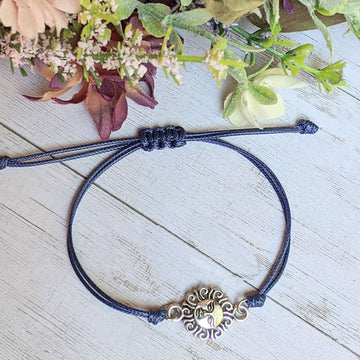 Celestial Sun Waxed Cord surfer Bracelet