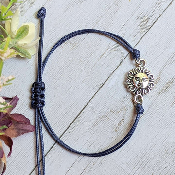 Celestial Sun Waxed Cord surfer Bracelet