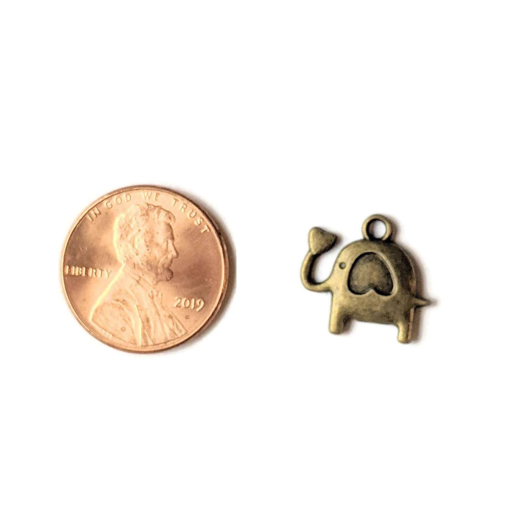 Antique Bronze Tiny Elephant Charm