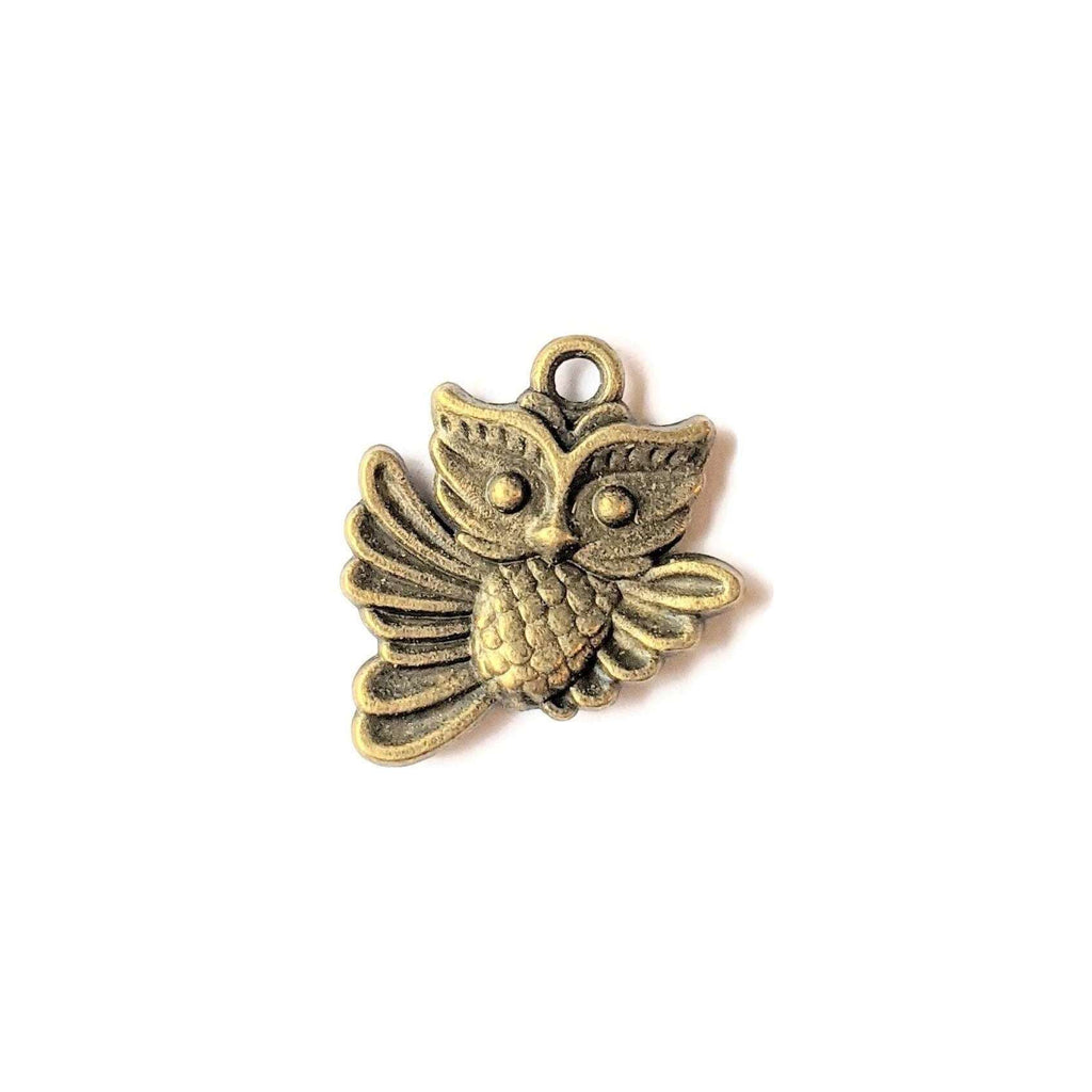 Antique Bronze Owl Charm