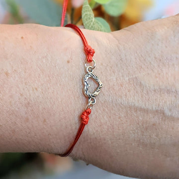 Tiny Heart Waxed Cord surfer Bracelet