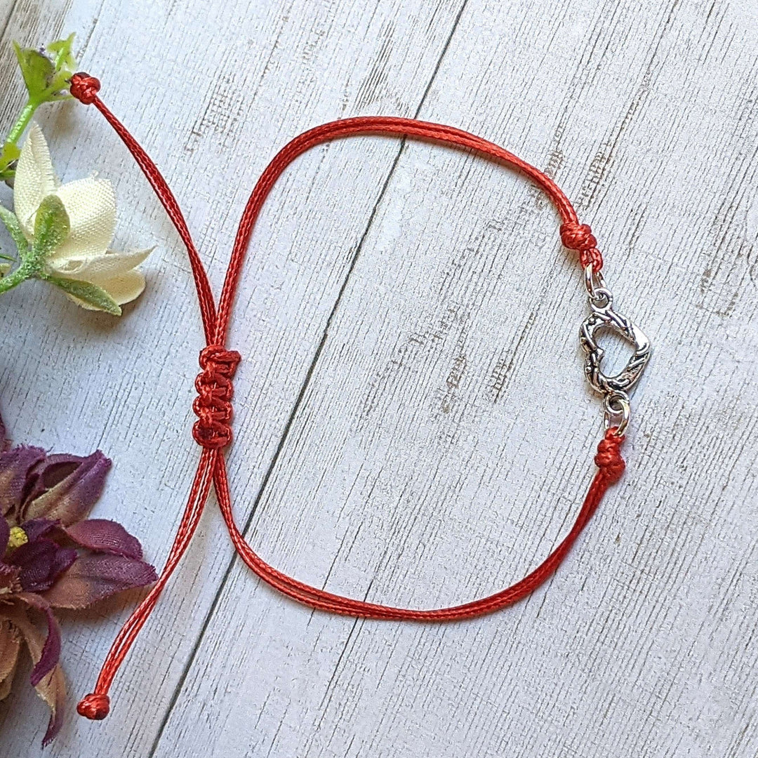 Tiny Heart Waxed Cord surfer Bracelet