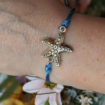 Starfish Waxed Cord surfer Bracelet