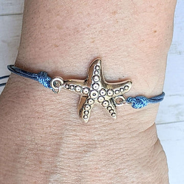 Starfish Waxed Cord surfer Bracelet