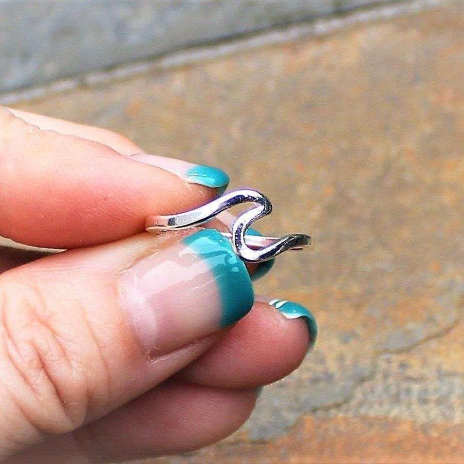 Ocean Wave Ring Gold or Silver - Size 6
