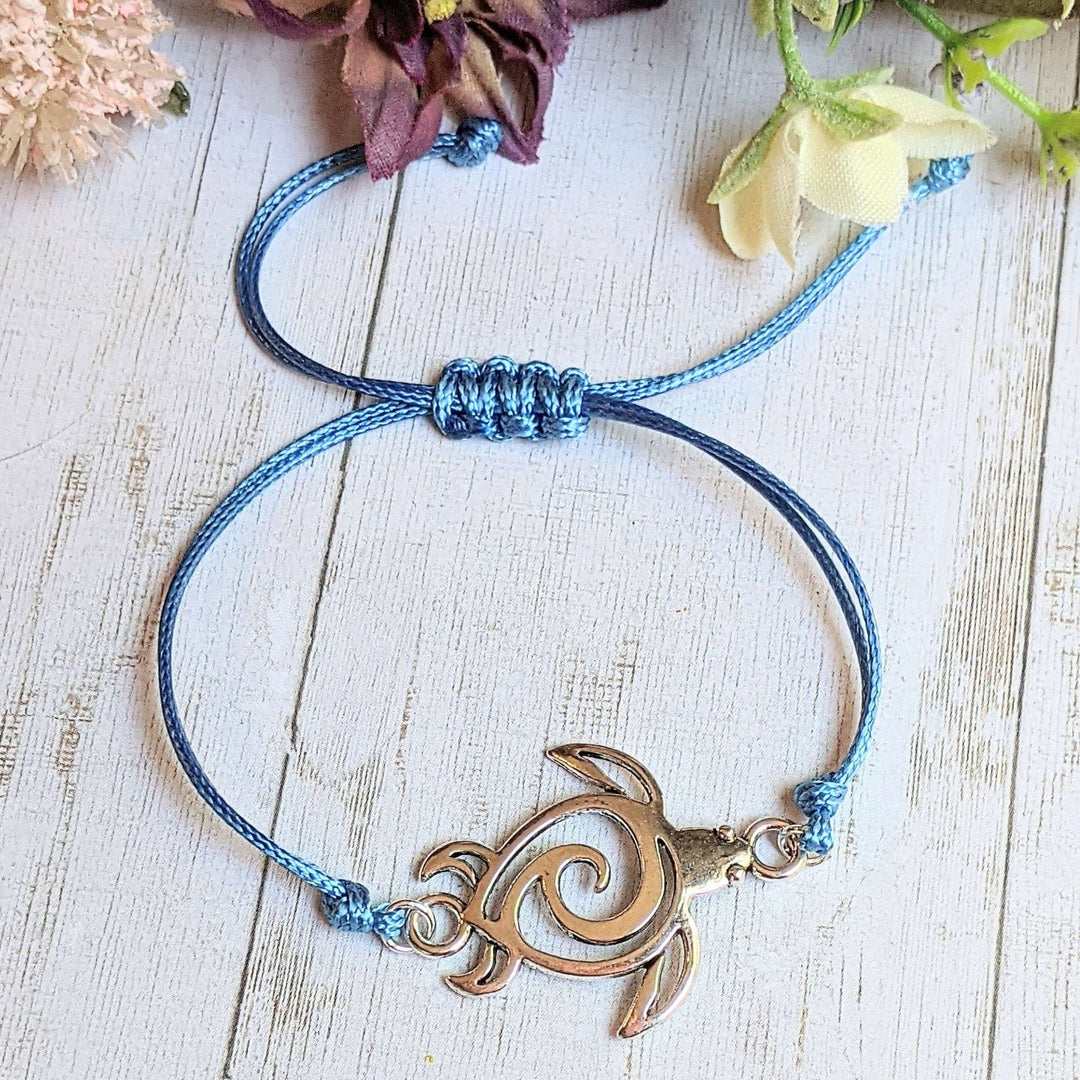 Sea Turtle Waxed Cord surfer Bracelet