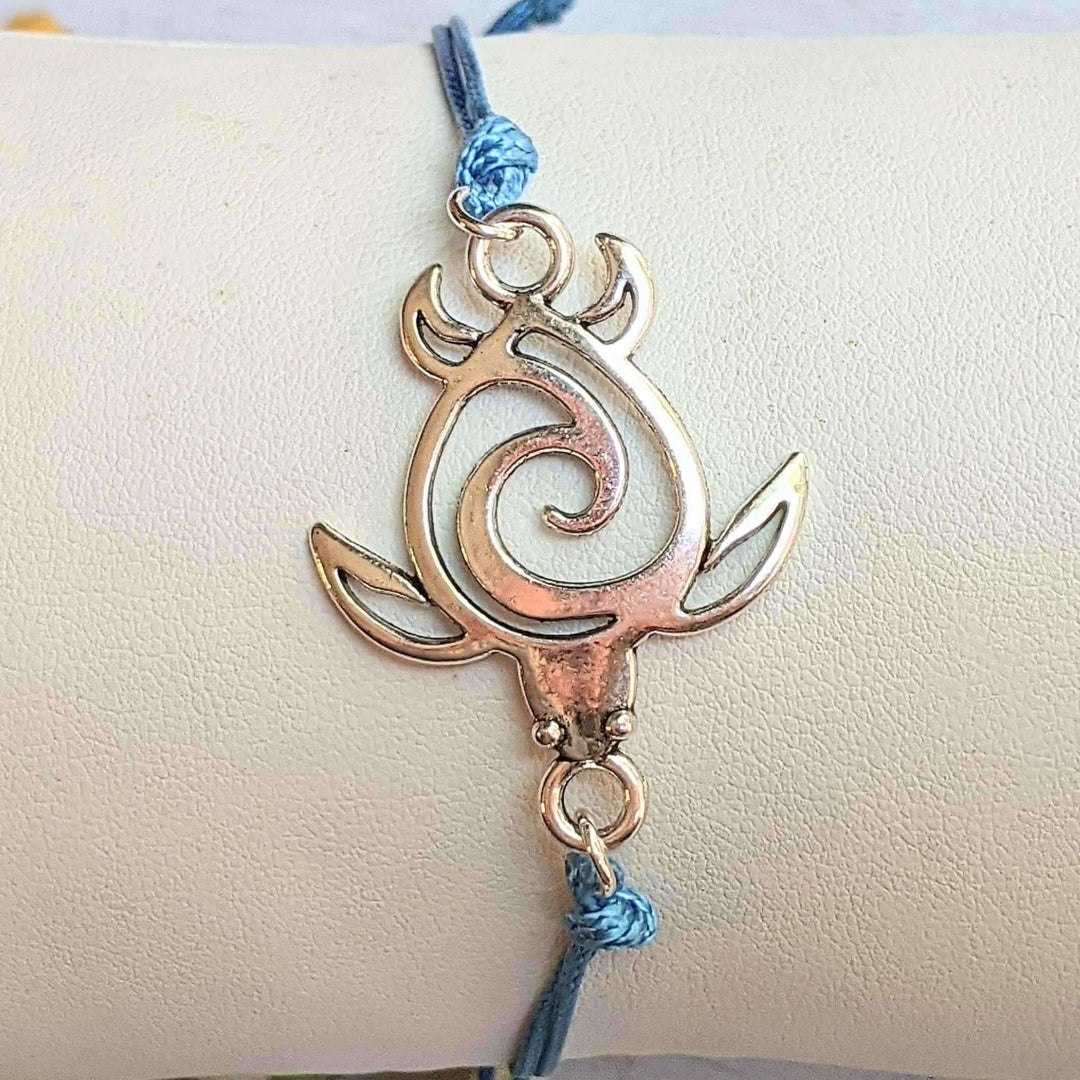 Sea Turtle Waxed Cord surfer Bracelet