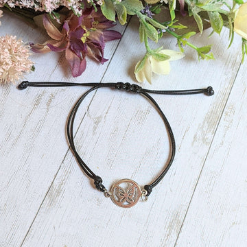 Butterfly Waxed Cord surfer Bracelet
