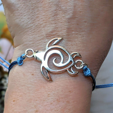 Sea Turtle Waxed Cord surfer Bracelet