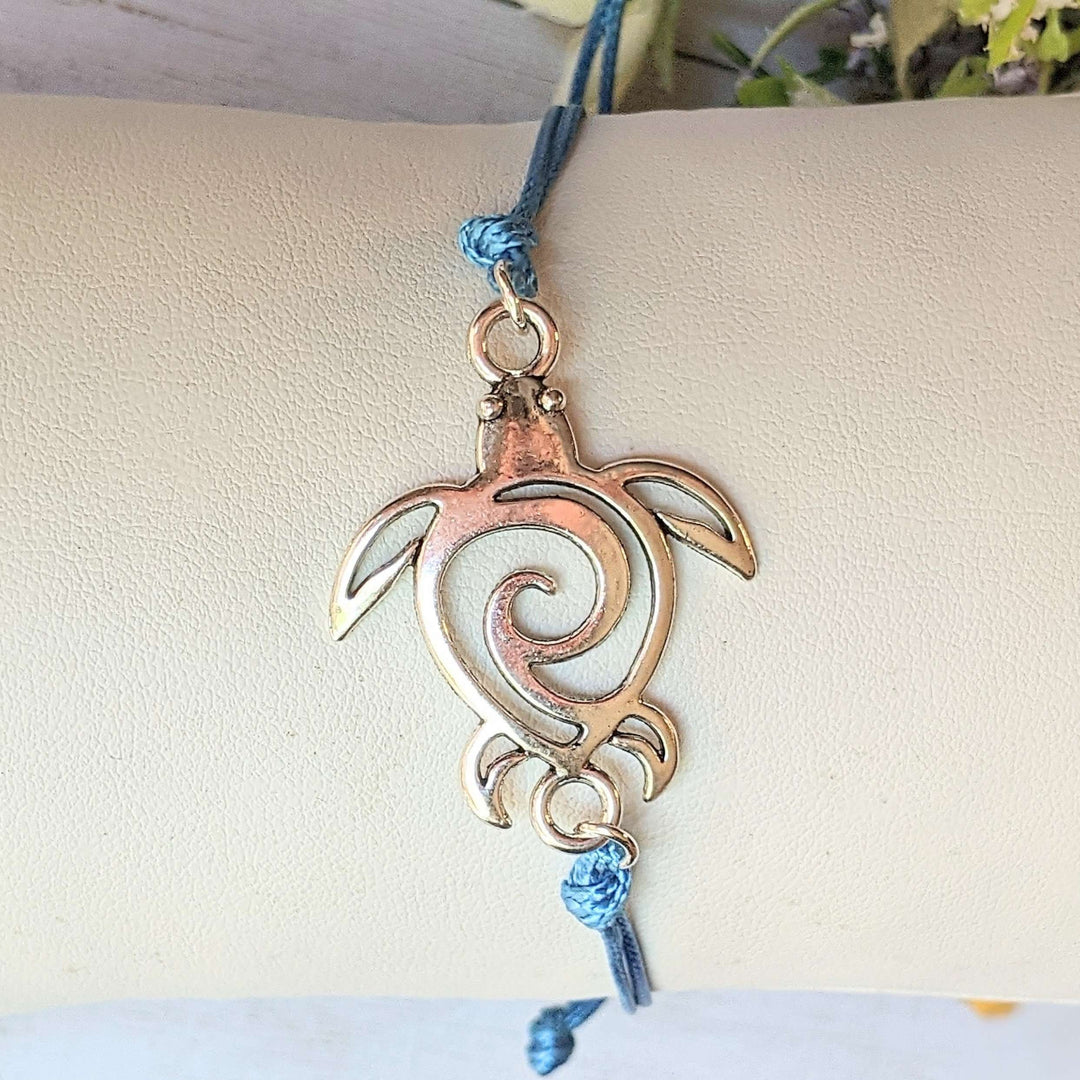 Sea Turtle Waxed Cord surfer Bracelet