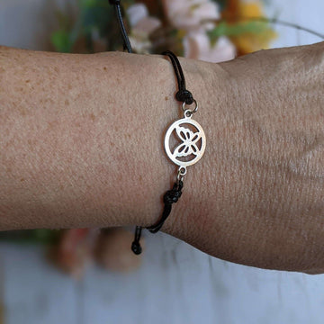 Butterfly Waxed Cord surfer Bracelet